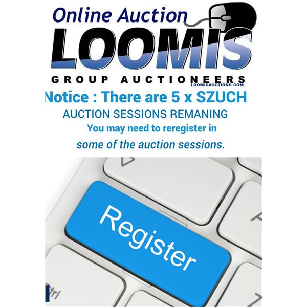 REGISTRATION NOTICE FOR SZUCH AUCTION SESSIONS