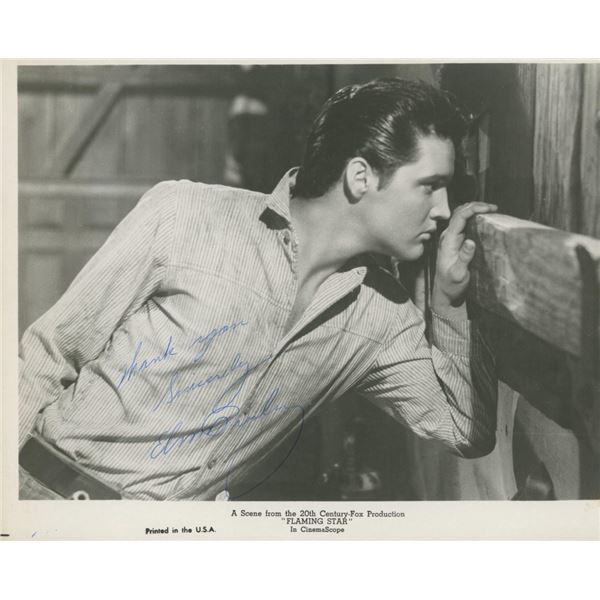 Elvis Presley Signed "Flaming Star" Movie Photo