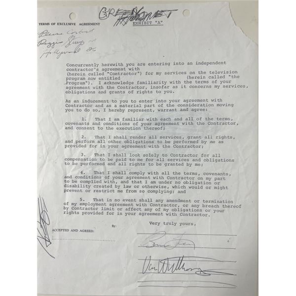 Bruce Lee Green Hornet Cast Signed Contract