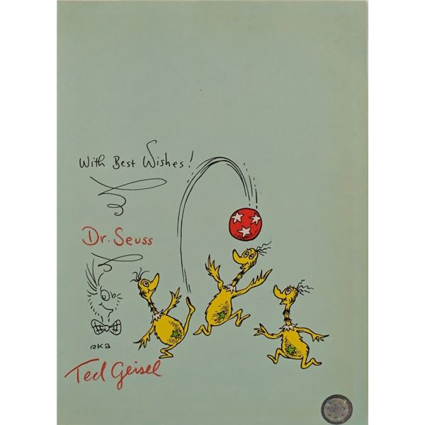 Dr. Seuss Double Signed Print GFA Authenticated