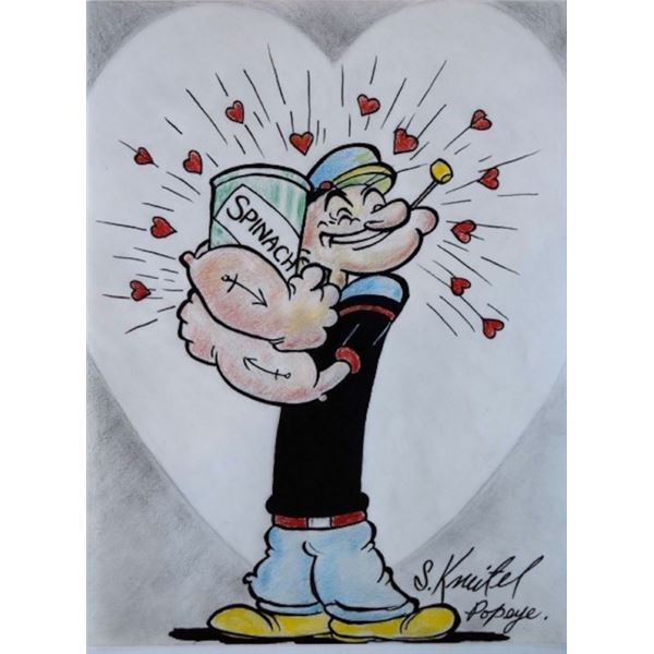 Seymour Kneitel Original Signed Popeye Drawing