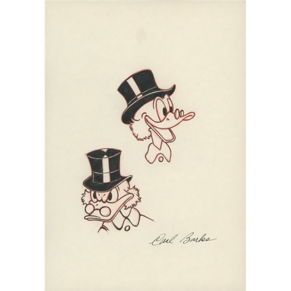 Carl Barks Hand Drawn & Signed  Scrooge McDuck 