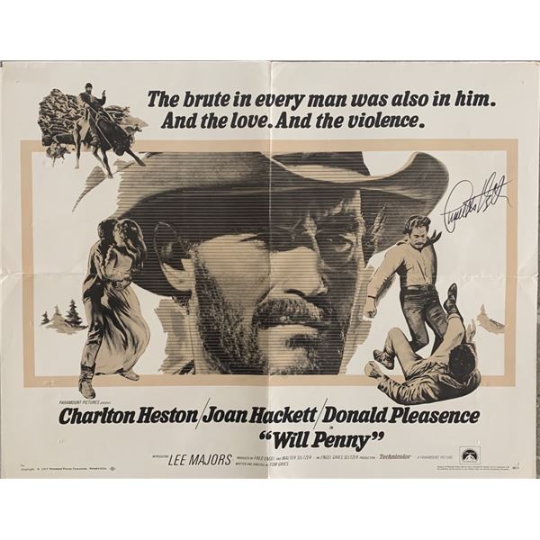 Will Penny Charlton Heston Signed Movie Poster