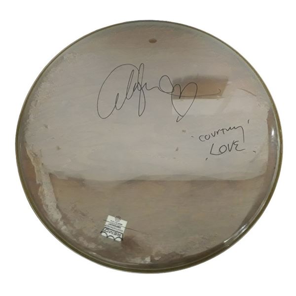 Courtney Love Signed Drumhead