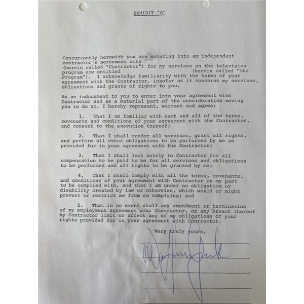 Wolfman Jack Signed Contract