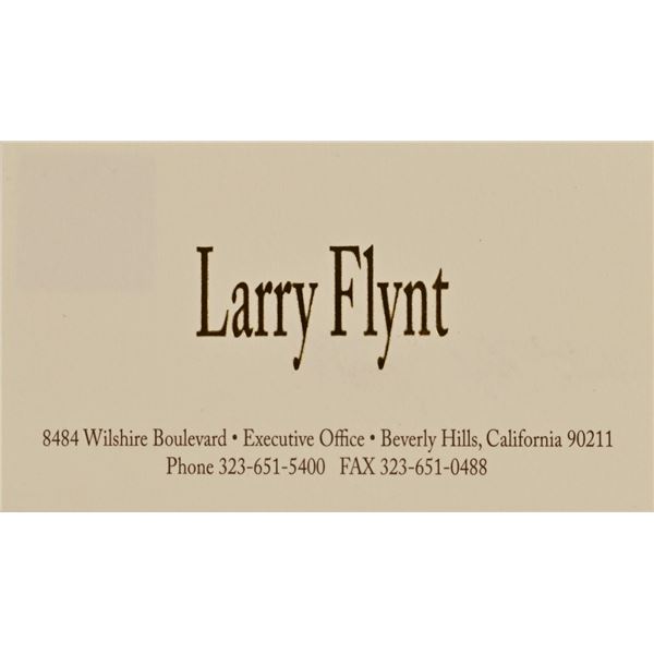 Larry Flynt Signed Business Card