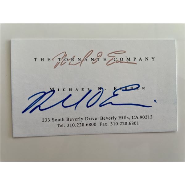 Former Disney CEO Michael Eisner Signed Bus. Card