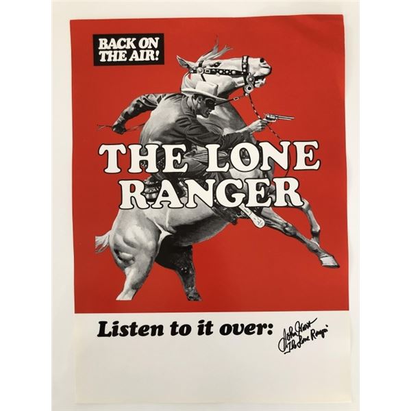 The Lone Ranger John Hart Signed Radio Poster