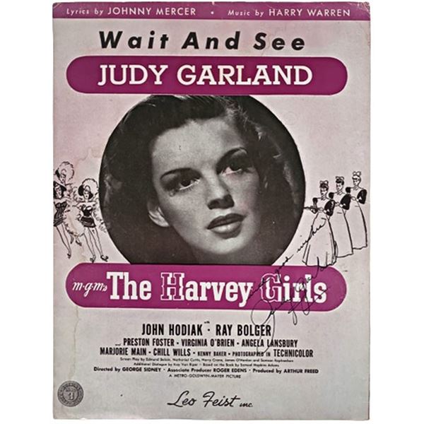 Judy Garland Signed Sheet Music