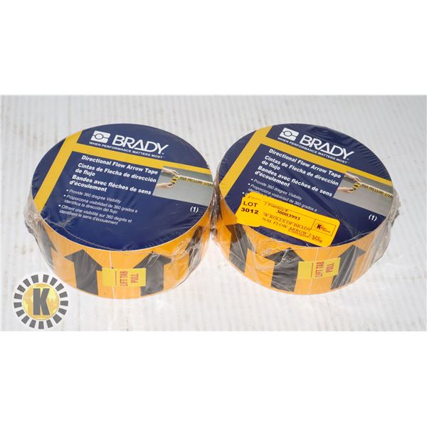 TWO NEW ROLLS OF BRADY DIRECTIONAL FLOW ARROW TAPE