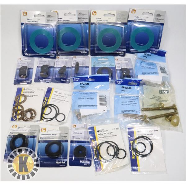 BUNDLE OF 15+ ASSORTED WASHERS, GASKETS, RINGS,