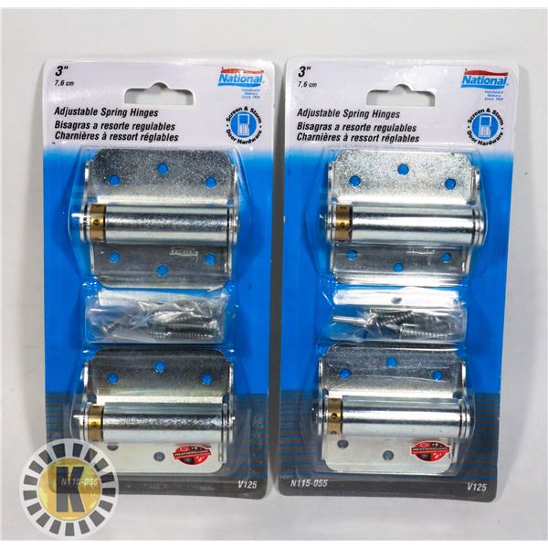 CASE OF 2 NEW 3  ADJUSTABLE SPRING HINGES