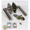 Image 1 : STEEL COLOUR PASSAGEWAY DOOR HANDLE SET