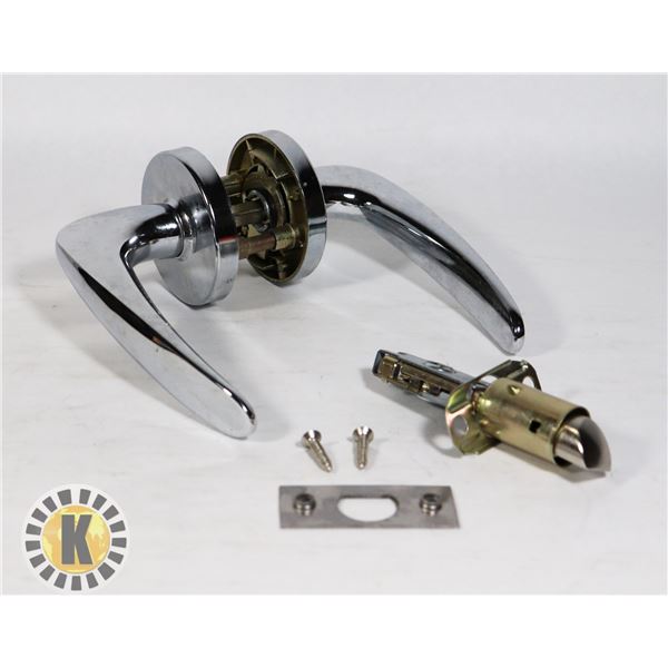 STEEL COLOUR PASSAGEWAY DOOR HANDLE SET