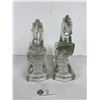 Image 3 : Beautiful Pair Of Vintage Depression Glass Horse Book Stands/Book Ends