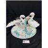 Image 1 : Collectibles By Inovation Royal Serenity Swans w/ Multi Candle Holder. Heavy