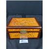 Image 1 : Nicely Detailed Carved 2-Tone Wooden Jewelry Box