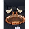 Image 1 : Coppercraft Guild Solid Copper Taunton Mass Oval Tray w/ Salt&Pepper Shakers, and Pair Of Sculptor A