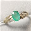 Image 2 : 10K Yellow Gold Emerald(1ct) Diamond(0.02ct)  Ring Size 7 weight 1.94g