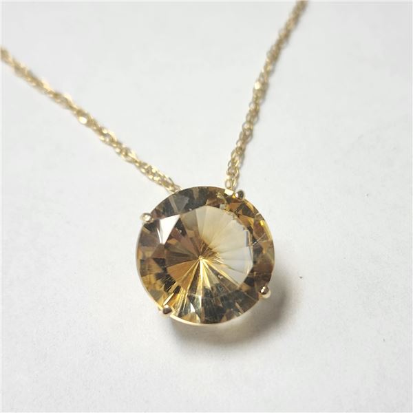 14K Yellow Gold Citrine 18"(6ct)  Necklace weight 2.73g