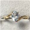 Image 1 : 10K Yellow Gold Aquamarine(1ct) Diamond(0.02ct)  Ring Size 7 weight 1.4g Made in Canada