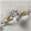 Image 2 : 10K Yellow Gold Aquamarine(1ct) Diamond(0.02ct)  Ring Size 7 weight 1.4g Made in Canada