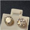 Image 3 : 14K Yellow Gold White Moissanite(2.58ct)  Earrings weight 1.06g, Made in Canada,