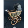 Image 3 : Vintage Victorian Style Wicker/Rattan Doll Pram w/Porcelain Accents - 20"x10"x23"Tall