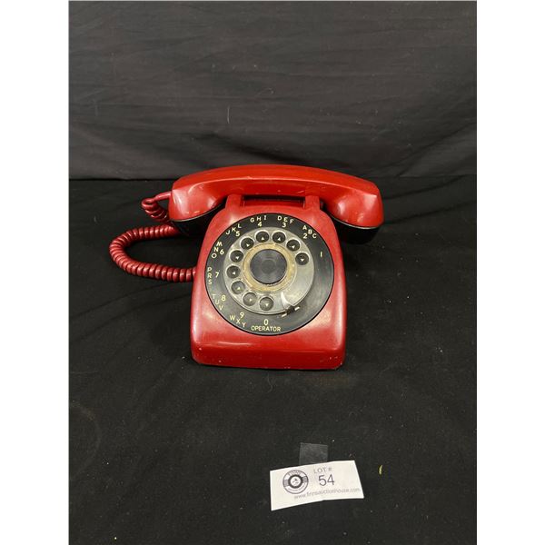 Cool Vintage GTE Red Desk Telephone- Great Retro Décor