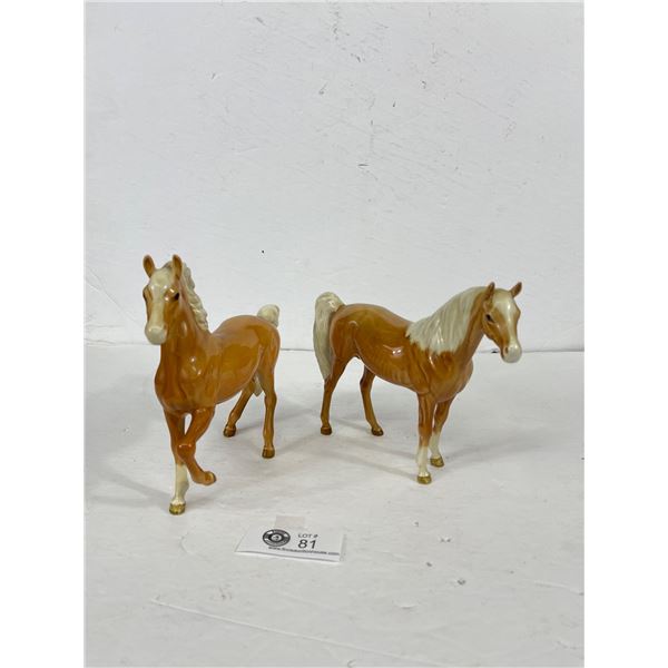 Two Beautiful Porcelain Beswick Horses-No Chips Or Cracks