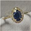 Image 2 : 10K Yellow Gold Sapphire(1ct) Diamond(0.15ct)  Ring Size 6.5 weight 1.93g, Made in Canada.