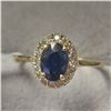 Image 3 : 10K Yellow Gold Sapphire(1ct) Diamond(0.15ct)  Ring Size 6.5 weight 1.93g, Made in Canada.