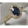 Image 4 : 10K Yellow Gold Sapphire(1ct) Diamond(0.15ct)  Ring Size 6.5 weight 1.93g, Made in Canada.