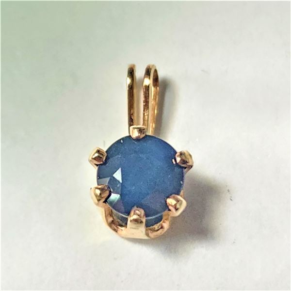 14K Yellow Gold Filled Sapphire(1ct)  Pendant.