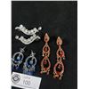 Image 3 : 4 Pairs Of Vintage Rhinestone Dangle Earrings