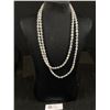 Image 1 : Vintage Double Strand Aurora Borealis Glass Beads Necklace
