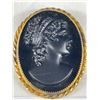 Image 2 : Very Old Gold Guilded w/Black Cameo Brooch