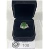 Image 1 : Vintage Sterling Silver w/Green B.C. Jade Stone Ring