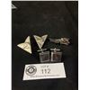 Image 1 : Vintage Silver Tone Cufflinks, Tie Bar & Collar Tips
