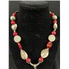 Image 3 : Unusual 925 Sterling Silver w/Red Stone Pendant w/Beads Necklace