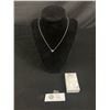 Image 1 : Lovely Sterling Silver w/Tiny Diamondette Heart Shaped Pendant Necklace