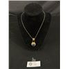 Image 1 : Vintage Silver w/Carved Amethyst Stone Lavaliere Necklace