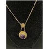 Image 2 : Vintage Silver w/Carved Amethyst Stone Lavaliere Necklace