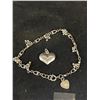 Image 2 : 925 Sterling Silver Heart Charm Bracelet & Pendant
