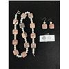 Image 1 : Real Pearls & Rhodonite 23" Necklace & Matching .925 Earrings