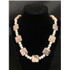Image 2 : Real Pearls & Rhodonite 23" Necklace & Matching .925 Earrings