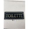 Image 1 : Glass, Mirror Back "Toilette" Sign Approx. 4"x10"