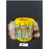 Image 2 : Vintage Toy Drum w/Native Scene & Racoon Tails, Approx 7"Tall