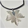 Image 2 : New Natural Leaf With Leather Chord  Necklace