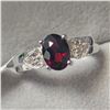 Image 2 : Silver Garnet And Cz  Ring,